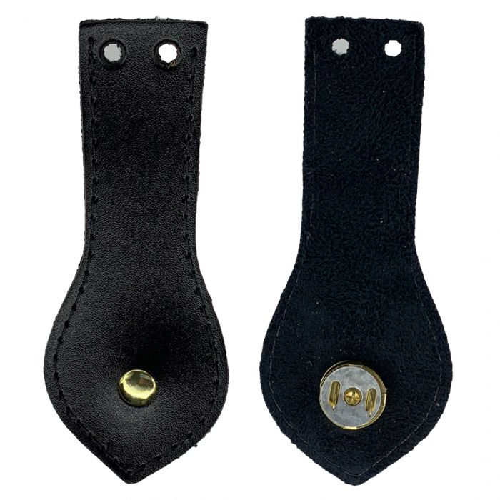 Fecho Imantado com Couro - Preto